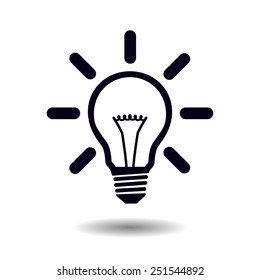 Light lamp sign icon. Idea bulb symbol.