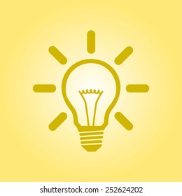 Light lamp sign icon. Idea bulb symbol.