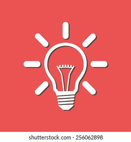 Light lamp sign icon. Idea bulb symbol.