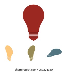 Light lamp sign icon. Idea symbol. Vector illustration  set. Isometric effect