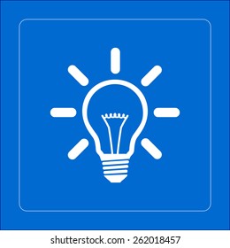Light lamp sign icon. Idea bulb symbol.