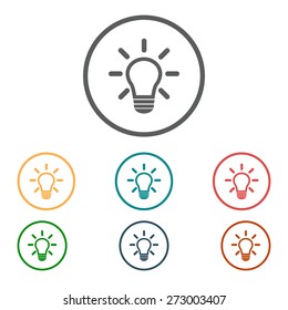 Light lamp sign icon. Idea symbol.