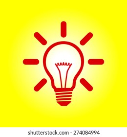 Light lamp sign icon. Idea bulb symbol.