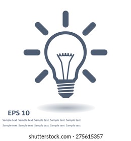 Icono de signo de luz. Símbolo de la bombilla de ideas.