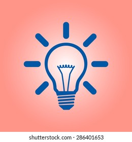 Light lamp sign icon. Idea bulb symbol.