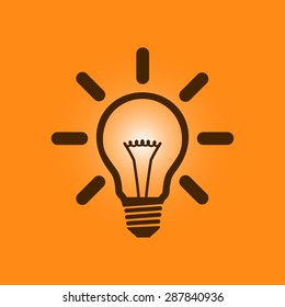 Light lamp sign icon. Idea bulb symbol.