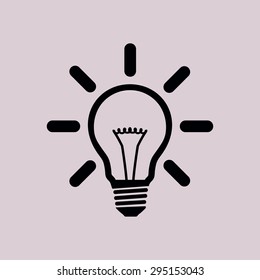 Light lamp sign icon. Idea bulb symbol.