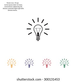 Light lamp sign icon. Idea symbol.