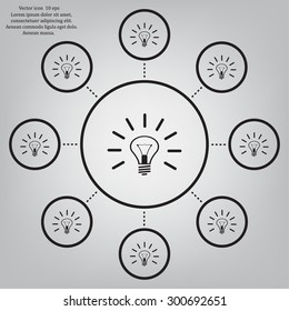 Light lamp sign icon. Idea symbol.