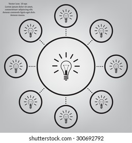 Light lamp sign icon. Idea symbol.