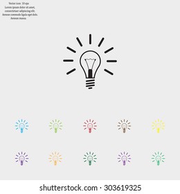 Light lamp sign icon. Idea symbol.