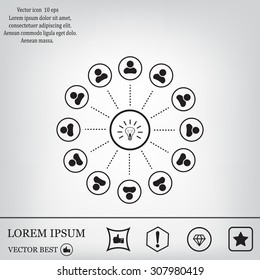Light lamp sign icon. Idea symbol.