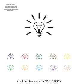 Light lamp sign icon. Idea symbol.