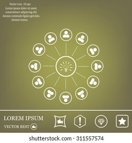 Light lamp sign icon. Idea symbol.