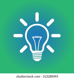 Light lamp sign icon. Idea bulb symbol.