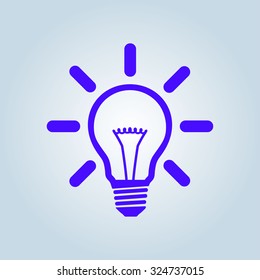 Light lamp sign icon. Idea bulb symbol.