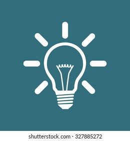 Light lamp sign icon. Idea bulb symbol.