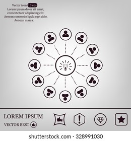 Light lamp sign icon. Idea symbol.