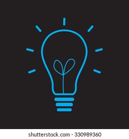 Light lamp sign icon. Idea symbol. black icon.