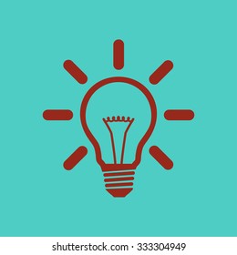 Light lamp sign icon. Idea bulb symbol.