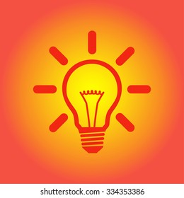 Light lamp sign icon. Idea bulb symbol.