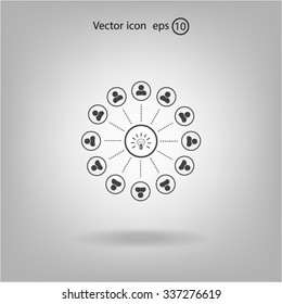 Light lamp sign icon. Idea symbol.