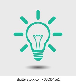 Light lamp sign icon. Idea bulb symbol.