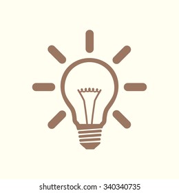 Light lamp sign icon. Idea bulb symbol.
