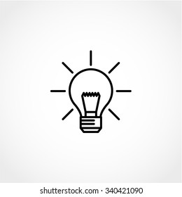 Light lamp sign icon. Idea symbol. Isolated on White Background