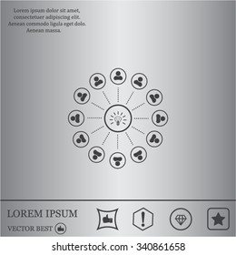 Light lamp sign icon. Idea symbol.