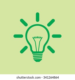Light lamp sign icon. Idea bulb symbol.