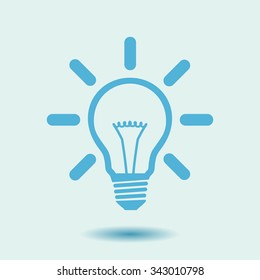 Light lamp sign icon. Idea bulb symbol.