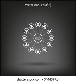 Light lamp sign icon. Idea symbol.
