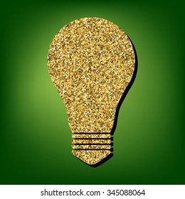 Light lamp sign icon. Idea symbol. Golden icon