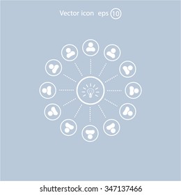 Light lamp sign icon. Idea symbol.