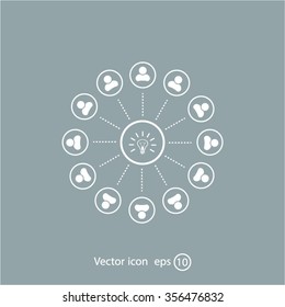 Light lamp sign icon. Idea symbol.