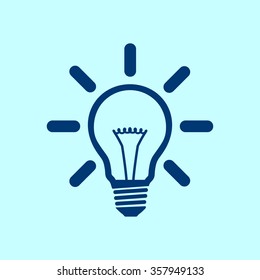 Light lamp sign icon. Idea bulb symbol.