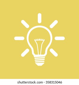 Light lamp sign icon. Idea bulb symbol.