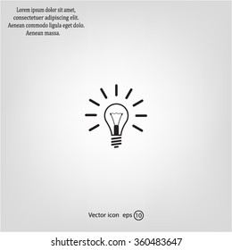 Light lamp sign icon. Idea symbol.