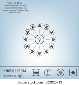 Light lamp sign icon. Idea symbol.