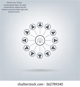 Light lamp sign icon. Idea symbol.
