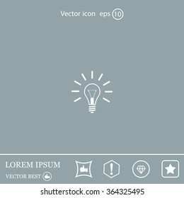 Light lamp sign icon. Idea symbol.