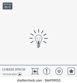 Light lamp sign icon. Idea symbol.