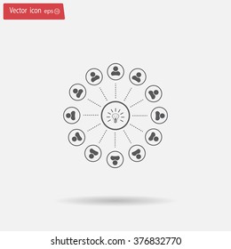 Light lamp sign icon. Idea symbol.