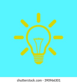 Light lamp sign icon. Idea bulb symbol.