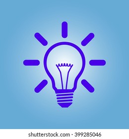 Light lamp sign icon. Idea bulb symbol.