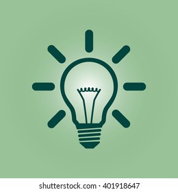 Light lamp sign icon. Idea bulb symbol.