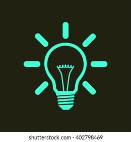 Light lamp sign icon. Idea bulb symbol.
