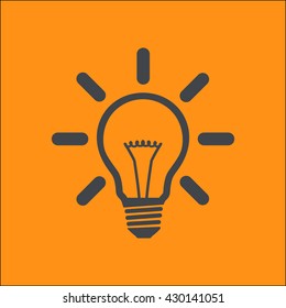 Light lamp sign icon. Idea bulb symbol.