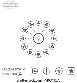 Light lamp sign icon. Idea symbol.
